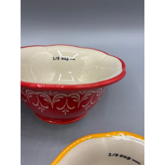 The Pioneer Woman Ceramic Measuring Cups Spoons Set Floral Design - Picture 4 of 6